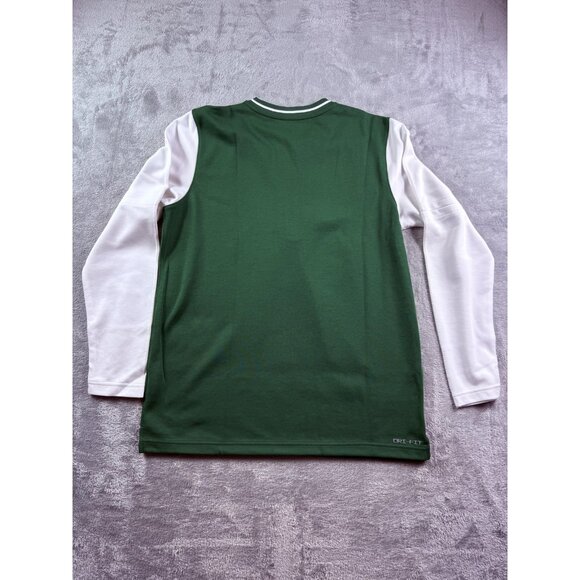 Nike Dri-FIT Quarter Zip Pullover Mens Medium Green White Long Sleeve FJ9549-341 - Picture 8 of 13